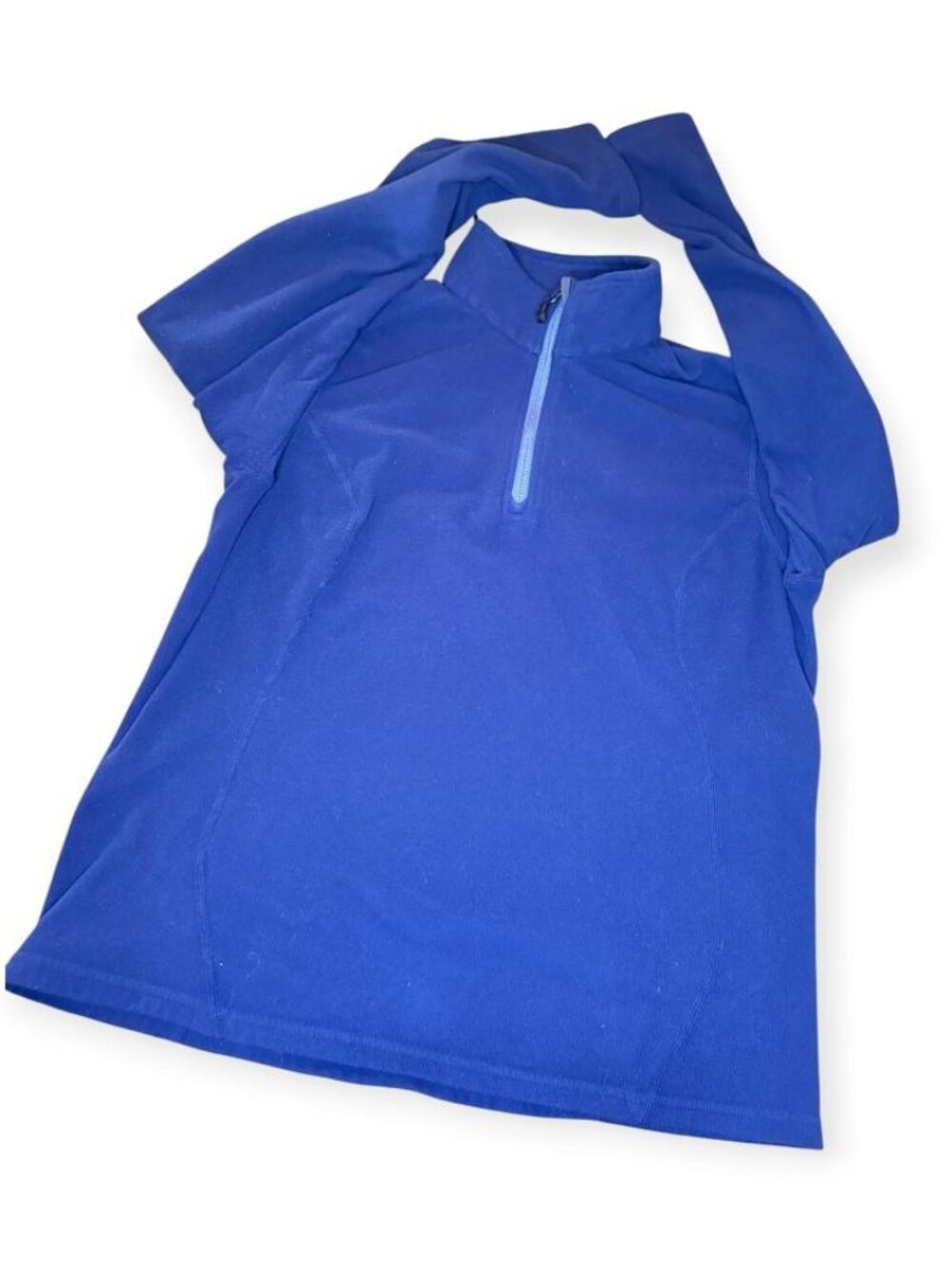 Eastern Mountain Sports Fleece Womens Large Blue Quarter Zip Hiking Pullover